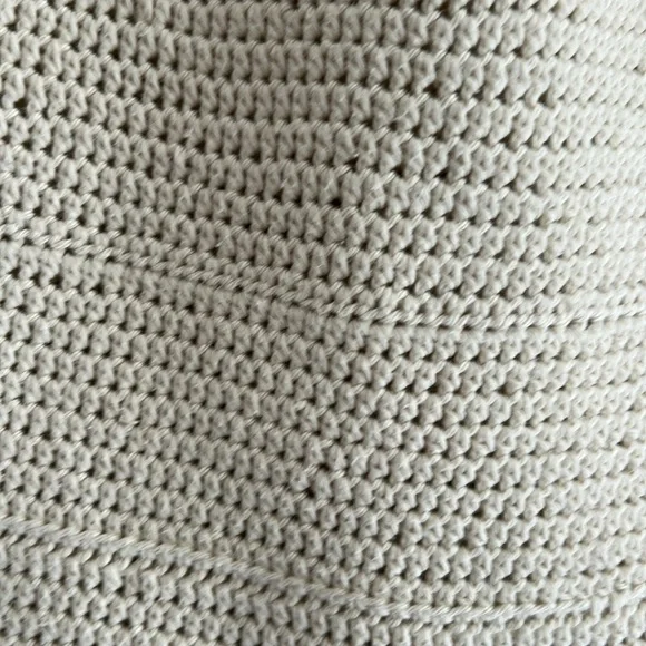 Cream Multi Color Crochet Cotton Crew Neck Sweater Women's Size LG - Picture 7 of 11